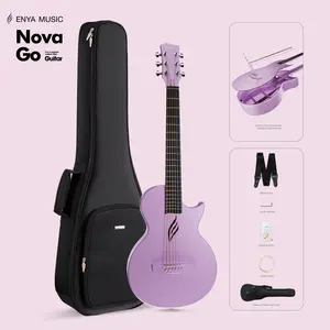 【Play Anywhere】Enya Nova Go Travel Guitar Carbon Fiber Guitar 1/2 Size Acoustic Lightweight Waterproof One-Piece Body for Beginners & Adults Outdoor Adventures Camping Beach acoustic guitar #Summervibes