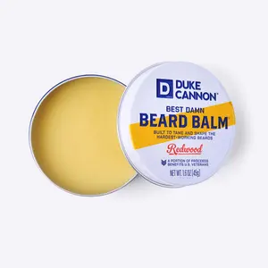 Duke Cannon Supply Co. Best Damn Beard Balm - Redwood Scented Beard Care Balm, Premium Grade Ingredients, 1.6 oz Tin