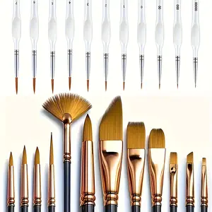 12Pack of professional artist brushes for oil, acrylic, canvas and watercolor painting with precision brushes for fine work