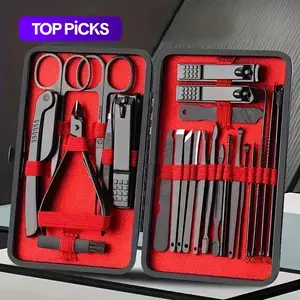 Stainless Steel Nail Clipper Set with Storage Case, 1 Set Portable Manicure and Pedicure Tools for Home & Travel, Professional Nail Care Tools for Men & Women, Nail Clippers, Nail Clipper Kit, Nail Supplies