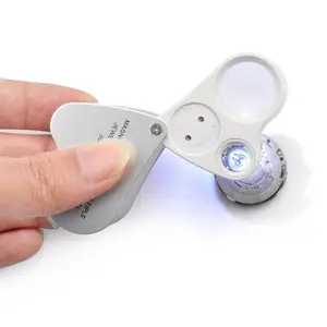 LED Light Magnifier Loupe - 40X25 Jeweler's Eye Loupe for Coins, Stamps, and Jewelry