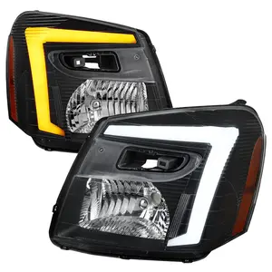 2005-2009 Chevy Equinox Factory Style Headlights with Sequential Switchback LED Bar Turn Signal (Matte Black Housing / Clear Lens)