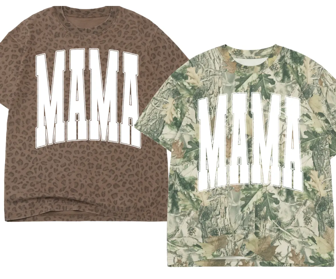 Camo or Leopard MAMA oversized design women's T-shirt