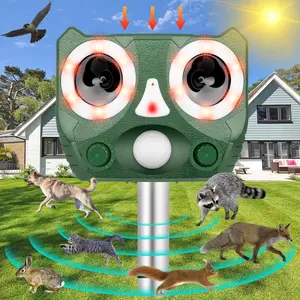 Multifunctional Animal Repeller Plug-In Ground Use LED Flash Alarm Ultrasonic Deterrent for Small Animals Deer Repellent Devices Outdoor Scenarios