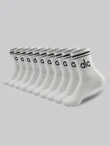 Unisex High-Top Socks Set, Casual Letter Print Mid-Calf Socks, Sports Fit Socks, Breathable Soft Fabric, All-Season Sports & Leisure Wear