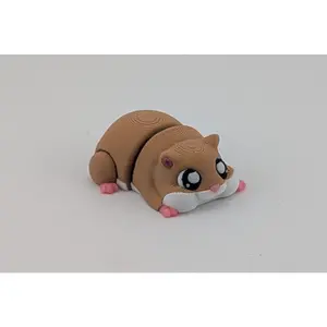 Mini Flexi Hamster Magnetic Fidget Buddy for Fridge & Fun Adorable Pocket-Sized Pal with Shiny Eyes Pink Paws & Cuddly Pose Ideal for Kids 3+ Adults & Neurodiverse Individuals