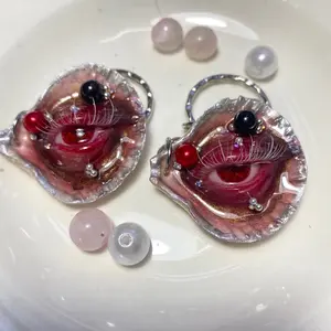[NEW] Vampire Eye Brooch – Handmade Shell & Resin Gothic Pin