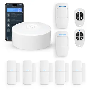 Home Security Kit-10 Pieces WiFi Tuya App Alerts,Remote Control, for Home Security Alarm , and Kids Safety