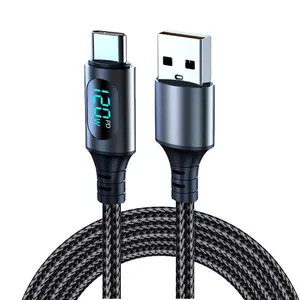 NNBILI 120W Type C Wired Charging USB to Digital Fast Charging Data Cable, 5A Data Cable, Compatible with Samsung Galaxy S24/S23 Series, Apple iPhone 15/16 Series