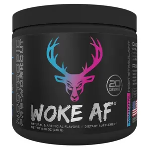 Bucked Up Woke AF Healthcare Pre-Workout Powder, Miami Flavor, 333mg Caffeine, Increased Energy, 20 Servings