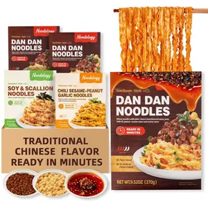 Noodology Chili Sesame Garlic Saucy Noodles Dishes, Taipei Mala Spicy Savory Nutty Chinese Flavor, Hand-Sliced Thick Noodles Ramen, Sun-Dried, Ready In Minutes, 4 Pack