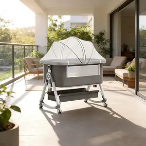 Baby Bassinet,3 in 1 Baby Bassinets Bedside Sleeper with Wheels and Mosquito Net,Bedside Bassinet for Baby with Comfy Mattress, Mattress&Breathable Mesh,Storage Basket Adjustable 3-in-1 foldable designMother's Day Gift