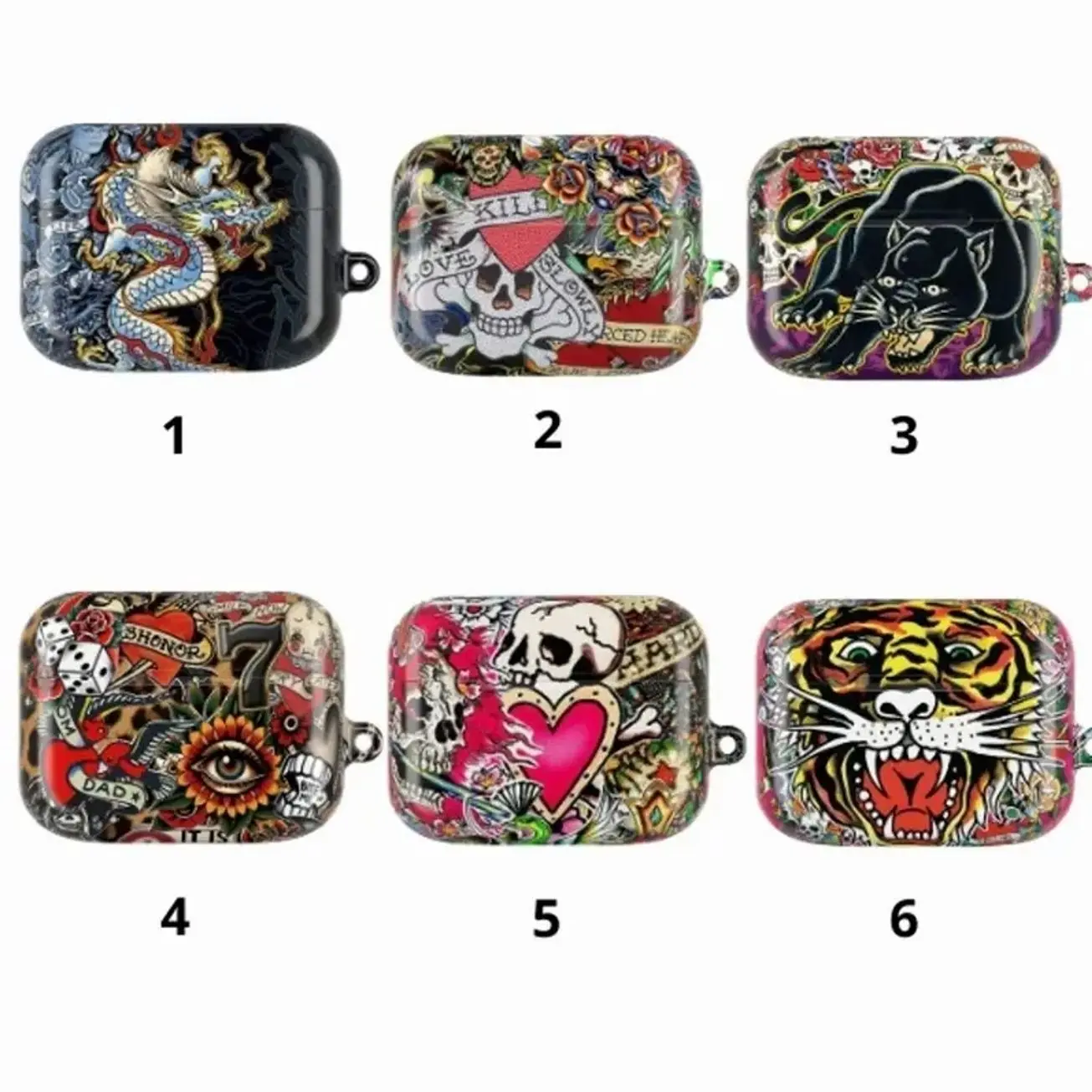 Vintage Tattoo Airpods Case Cover, Traditional Flash Aesthetic Cover For AirPods 1-4 And AirPods Pro, Protective Charging Case Sleeve