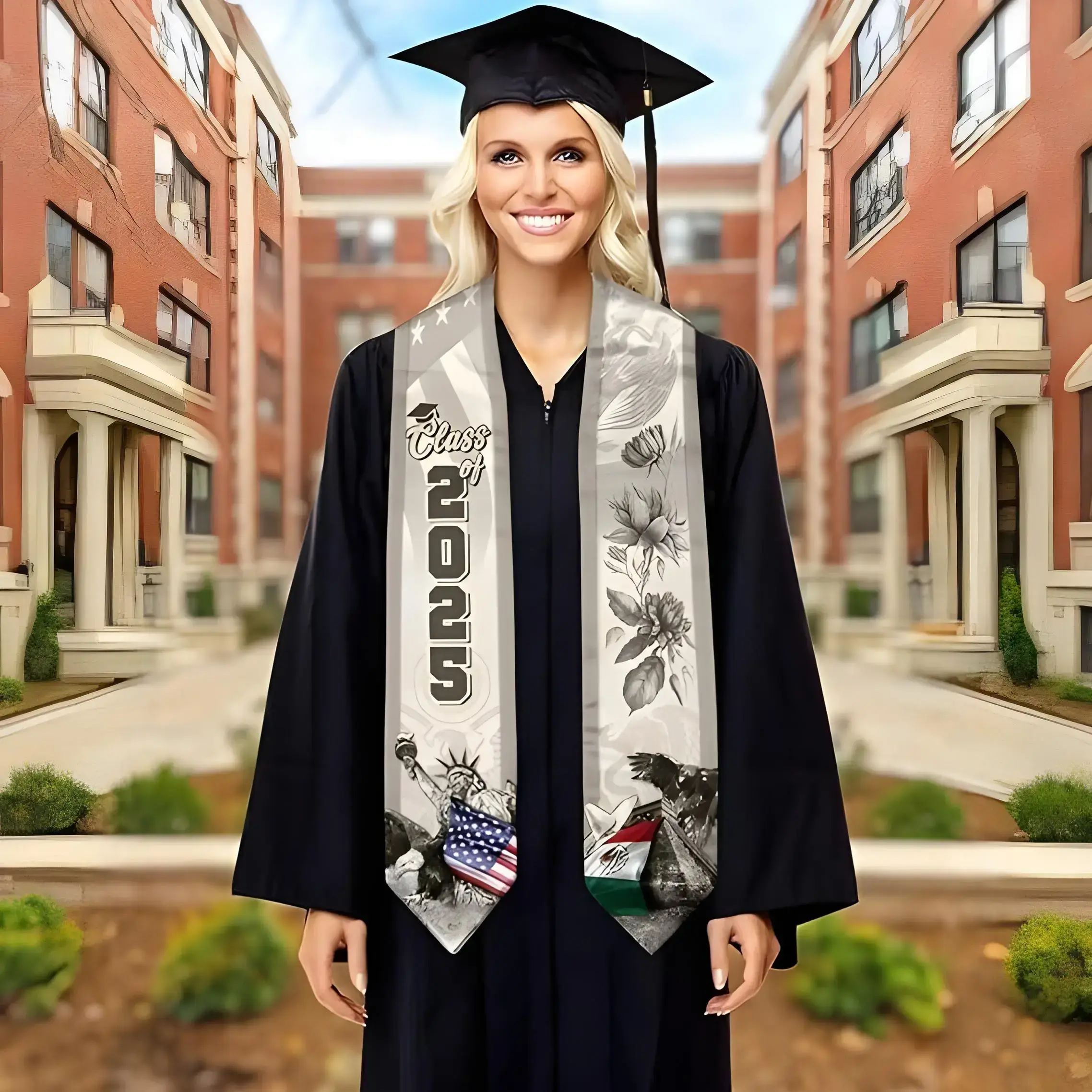 Mexican American Flag Graduation Stole 2025, Mexican Graduation Sash, Mexico Graduation Stole Gift Mexican American Flag Graduation Stole 2025, Mexican Graduation Sash, Mexico Graduation Stole Gift