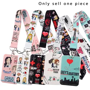 Grey's Anatomy Neck Strap USB Lanyards Keychain Badge Holder Doctors Nurses ID Credit Card Pass Hang Rope Lariat Lanyard for Keys Accessories Gifts