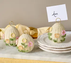 Set of 3 Floral Woven Egg Placecard Holders by Valerie