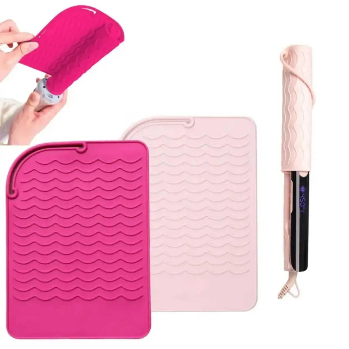 2 Pieces Heat Resistant Silicone Pads, Non-slip Non-heat Pads, Silicone Insulation Pads, Suitable for Hairdressing Tools Hot Irons - Travel Essentials - Mother's Day Valentine's Day Birthday Gifts