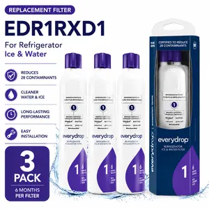 EDR1RXD1 Refrigerator Water Filter Replacement for EveryDrop Filter 1, Compatible with Whirlpool, Maytag, KitchenAid, Amana & JennAir Refrigerators, Replaces W10295370A, W10295370, 46-9081, 46-9930, 3 Pack