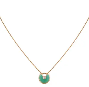 Pre-owned Cartier Amulette De Cartier chrysoprase Pendant Necklace 2019 full set