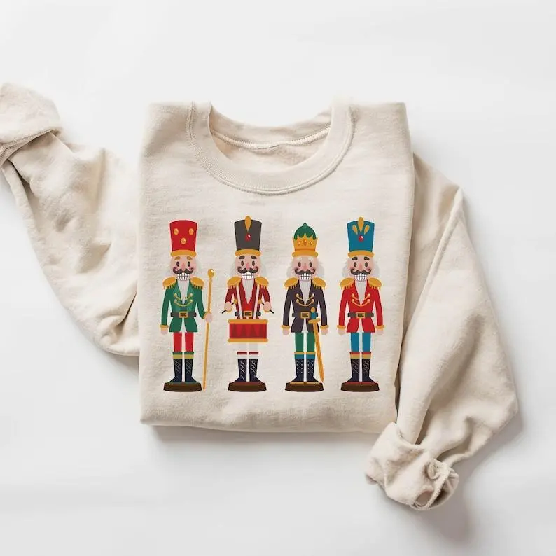 Christmas Nutcracker Sweatshirt, Women Christmas Shirt, Sugar Plum Fairy Shirt, Cute Christmas Shirt, Christmas Gift For Her, Holiday Shirt, Hoodie and Sweater; T-shirt Cotton Polyester KQMPB47