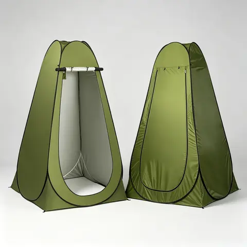 1-3 People Foldable Pop-Up Privacy Tent - Warm Design, Compact Fold, Waterproof Cover, Window Ventilation, Top & Side Lighting, Portable Setup, Storage Bag, Insect-Proof, Moisture-Proof for Outdoor Activities, Folding Camping Toilet, Shower
