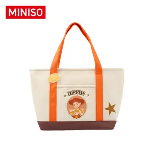 Women's Disney Toy Story x MINISO Canvas Tote Bag - Cute, Lightweight Reusable Shoulder Bag for School, Shopping, Daily Use