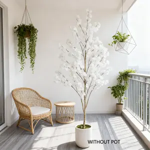 1pcs 100-220cm Artificial Cherry Blossom Tree, Modern Simple Style, Realistic Home Decor, Indoor Office Wedding Party Decoration