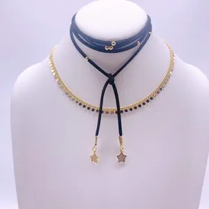 Bohemian leather choker necklace