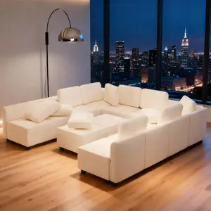 Oversized 12 Seat Modular Sectional Sleeper Sofa Convertible Sleeper Sofa with Storage Seat Large Modular Sectional Couch for Living Room