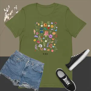 Be Wild Shirt, Wildflower Shirt, Plant Lover, Wildflowers, Unisex