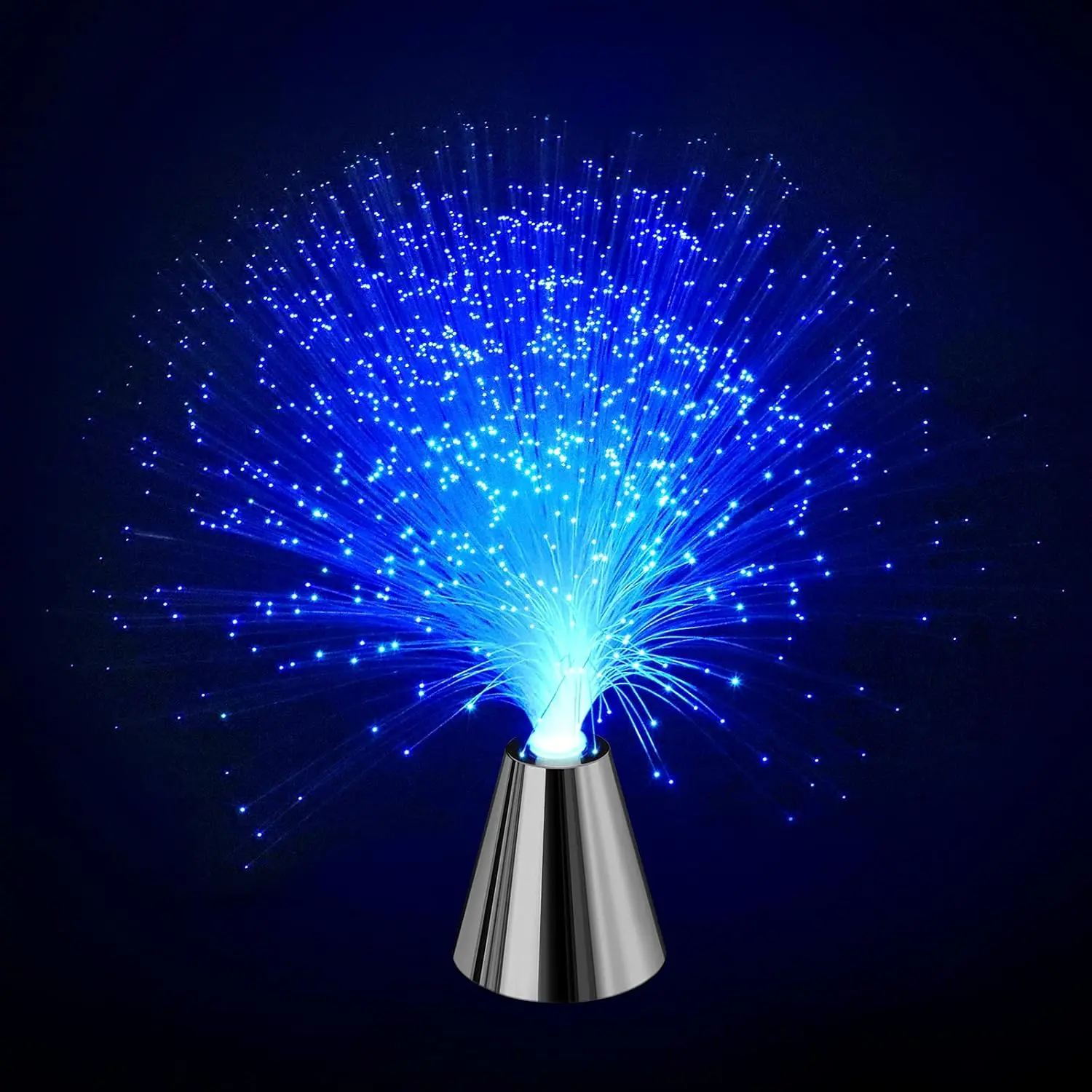 7-Color Changing Glass Bulb Fiber Optic Sensory Decorative Light - Battery Powered LED, Cone Base, Ambient Vibe, Long Life LED, Colorful Lighting, USB & Mobile Light Universal Accessory for Phones & Electronics, Decorative Lights, Ambient Vibe Lights