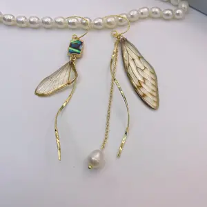 True cicada wing earrings
