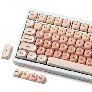 Womier PBT Keycaps MOA Profile for Cherry MX Switch US layout Mechnical Keyboard，128 Keys Double-Shot Keycap