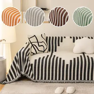 Geometric Pattern Sofa Cover, 1 Count Soft Comfortable Sofa Blanket, Anti-scratching Sofa Protector, Home Decor Supplies, Dustproof Sofa Cover