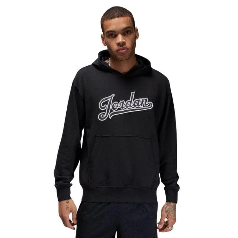 Air Jordan Flight MVP Fleece Pullover Hoodie - Men's Black Cotton