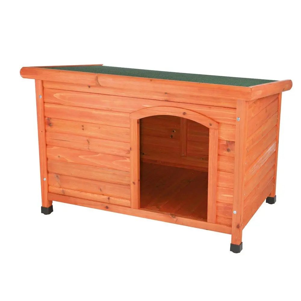 Large Brown Waterproof Solid Pine Natura Classic Dog House - Adjustable, Detachable with Removable Panels, Easy to Assemble, Easy to Clean, for Backyard Use