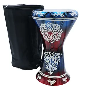The 18 '' Sombaty Horizon Zaza Percussion Egyptian Style Sombaty Size Darbuka With 9'' Drum Head (Liquid Red-9'')