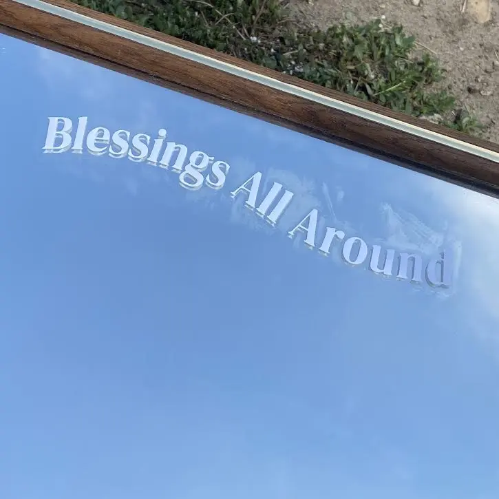 Blessings All Around Affirmation Mirror Decal, Self Love Mirror Sticker, Affirmation Sticker, Mirror Sticker, Body Positive Sticker, Affirmation Decal For Mirror, Water Resistant, Glossy, So Blooming Company