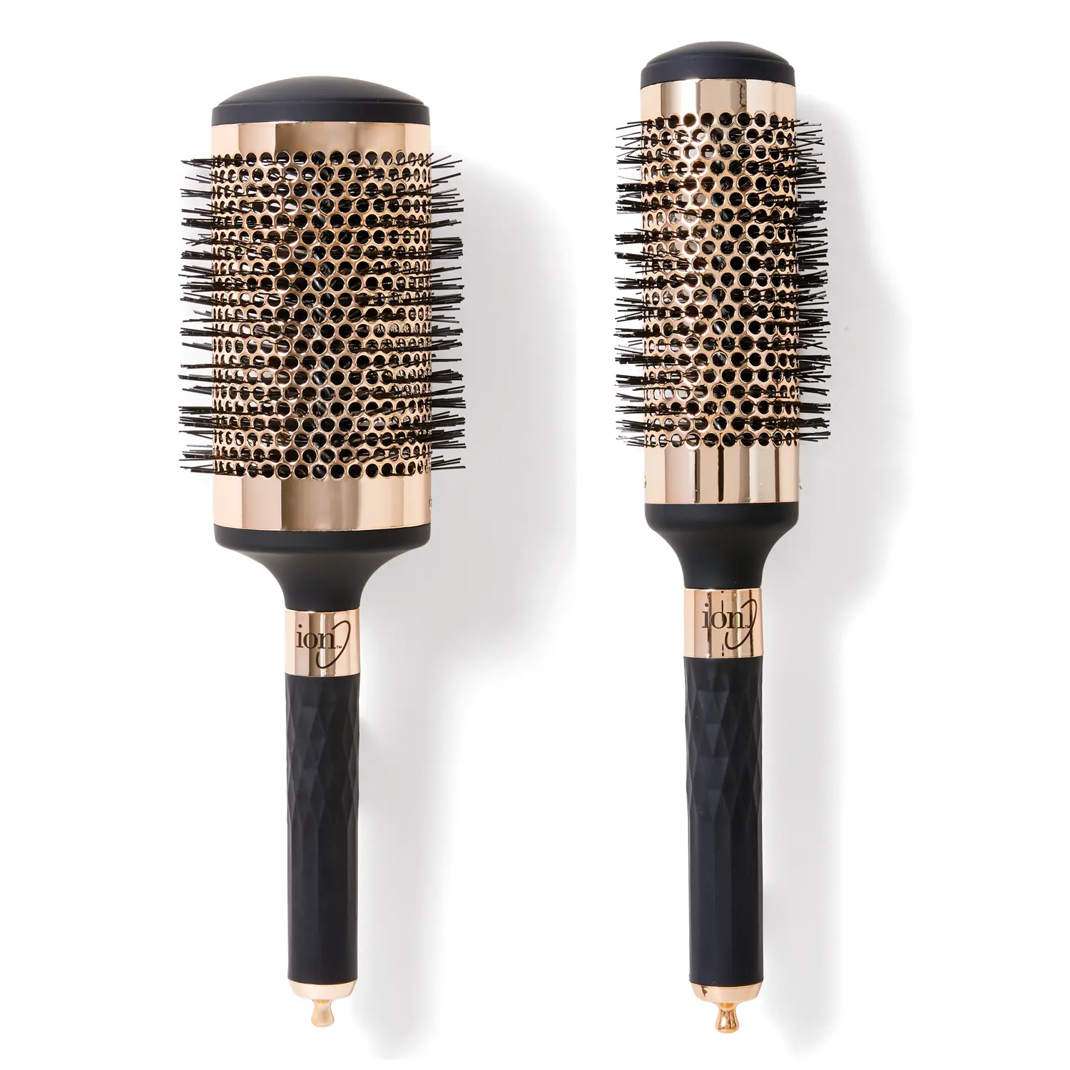 ion Thermal Round Hair Brush, Rose Gold Ceramic Barrel & Boar Bristle Styler for Blowout Hair and Wavy Styling, Fast Drying & Adds Natural Shine, Textured Grip Handle, Haircare, Boar Bristle Brush, Hair Transformation