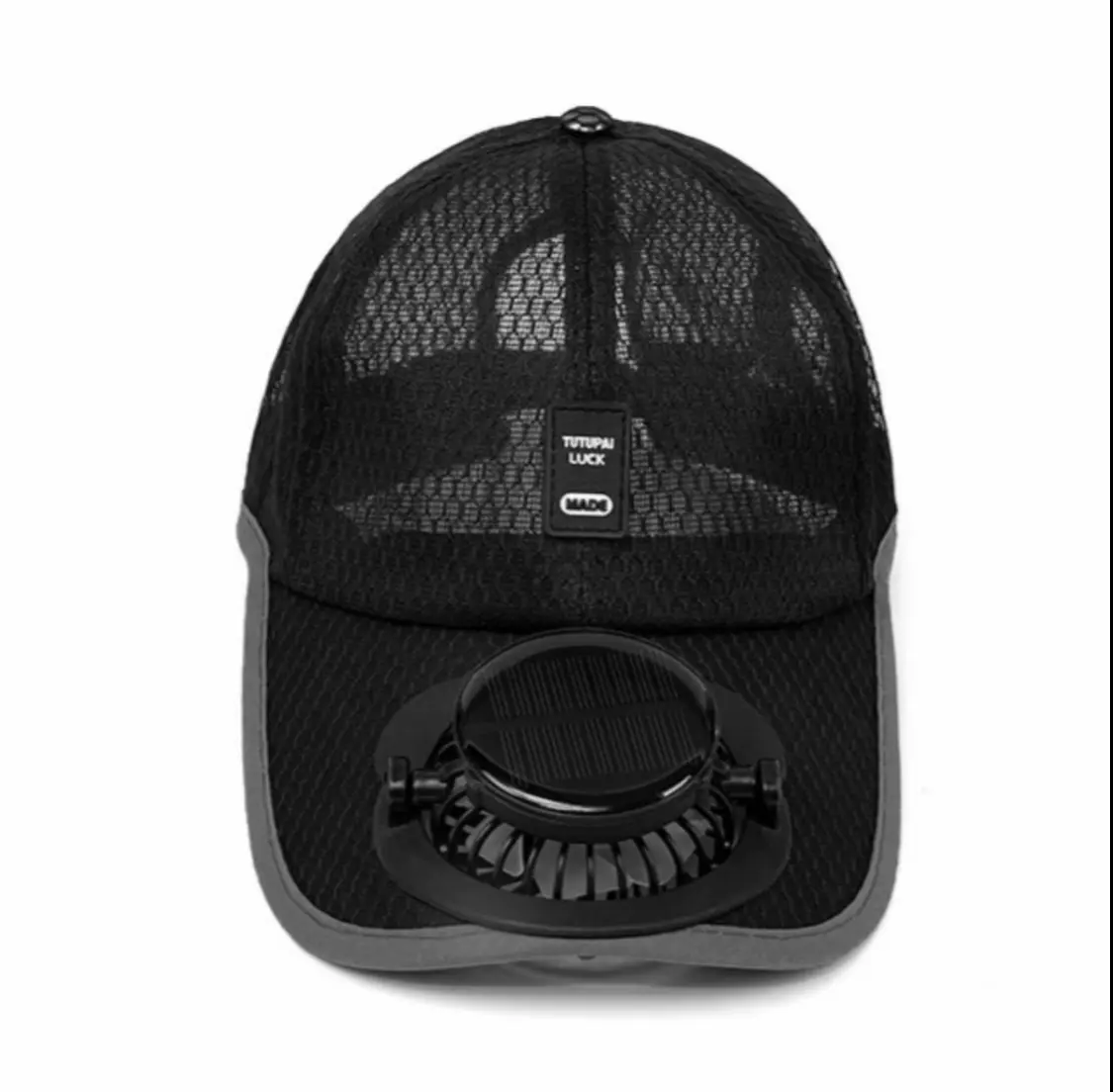 Unisex Adjustable 2-in-1 Powered Cooling Mesh Fabric Baseball Hat - Solar/USB Rechargeable, UPF 50+ Universal All-Season Sun Protection Hat for Fishing, Camping