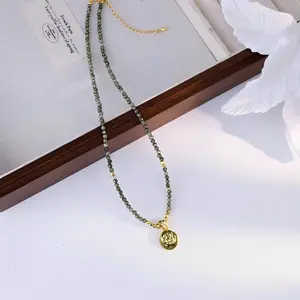 Swyii Shiny Spinel Beads Necklace with Removeable Stamp Charm for Party, High Quality Pendant necklace, Natural Beads, Holiday Gift Ideas, Spring 2026