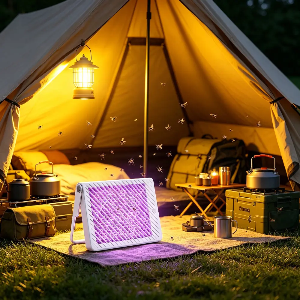 Wireless Portable Electronic Mosquito Zapper with 365nm UV Lure, Indoor/Outdoor Pest Control Lamp, Safe Quiet Insect Trap for Camping Hiking, Home Bedroom Accessory, Summer Outdoor Lighting Tool, Uv 365Nm Lure