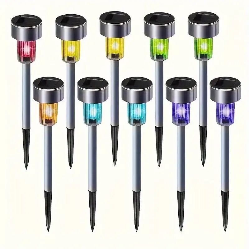 10-Pack Waterproof Outdoor Solar Colorful Landscape Lights, Home & Festive Decor for Pathways, Patios, Christmas Parties sohochic