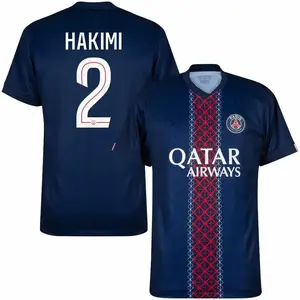 Unisex PSG Team Hakimi #2 2025/26 Champions League-Ligue 1 Home-Away Replica Soccer Jersey - Navy, White, Red