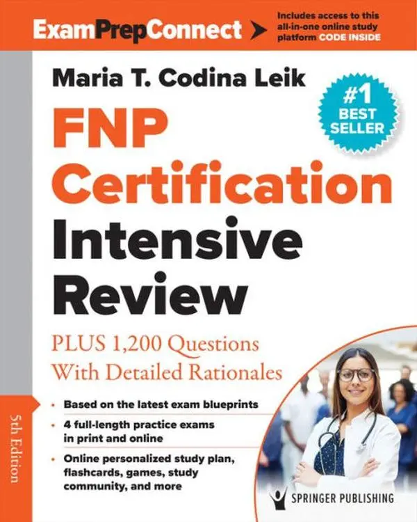 Springer Publishing Company FNP Certification Intensive Review 5th Edition 1200 Questions Detailed Rationales Exam Prep Connect (9780826170668)
