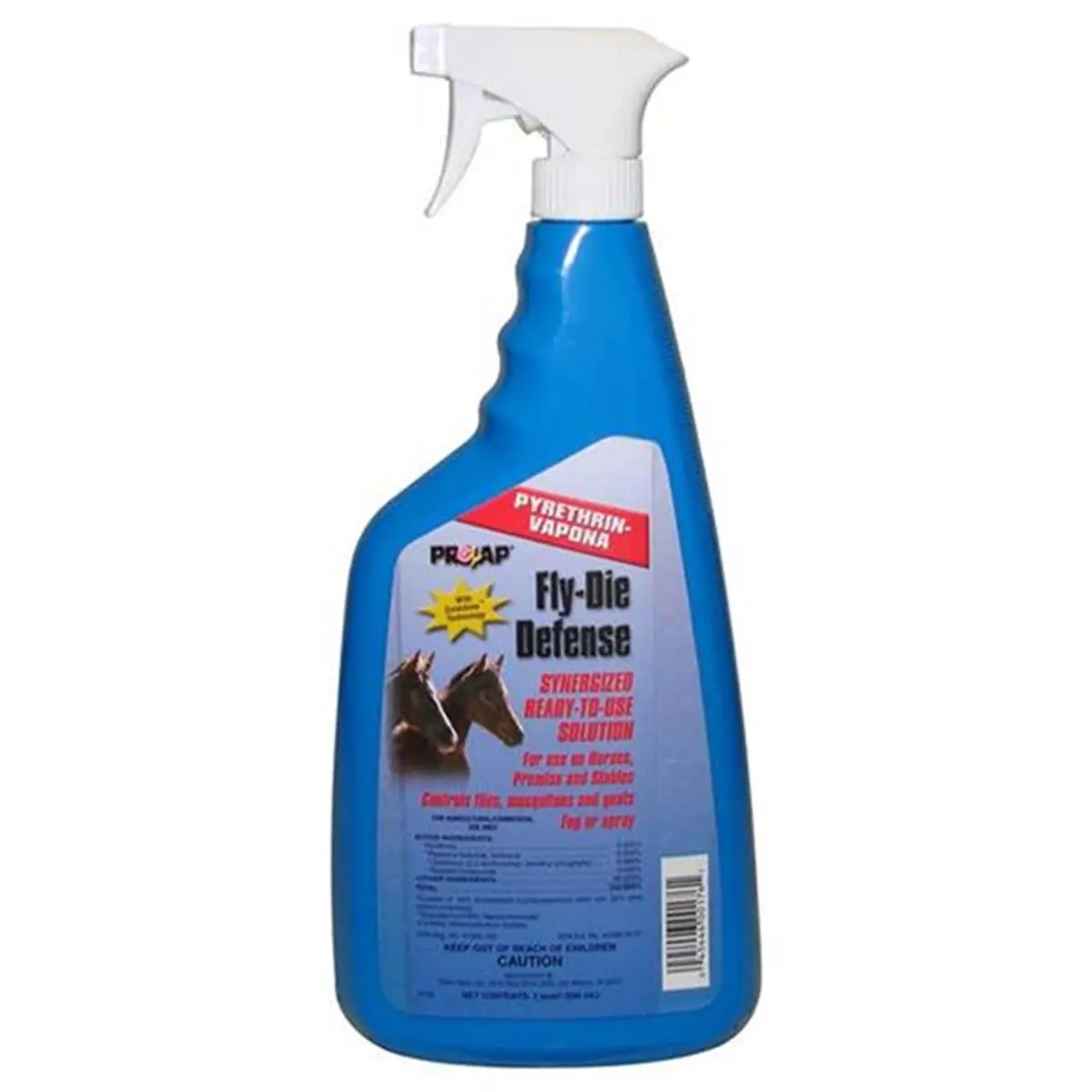 Neogen Prozap Fly-Die Defense Ready-to-Use Equine Insect-Control Spray, 32 oz Fast-Acting Pyrethrin Formula with Goldshine Technology for Quick Knockdown & Rapid Kill of Flies, Mosquitoes, 32Oz, Bottle