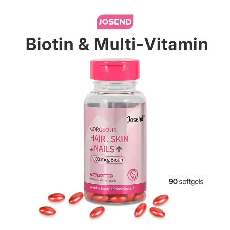 #JOSEND Biotin Capsules for Women | Clinically Proven — Thicker Hair & Reduce Wrinkles & Fine Lines | With Vitamins A, C, D3, E & B Complex | 90 Ct