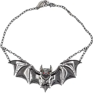 Creature Of The Night Bat Chrome Necklace