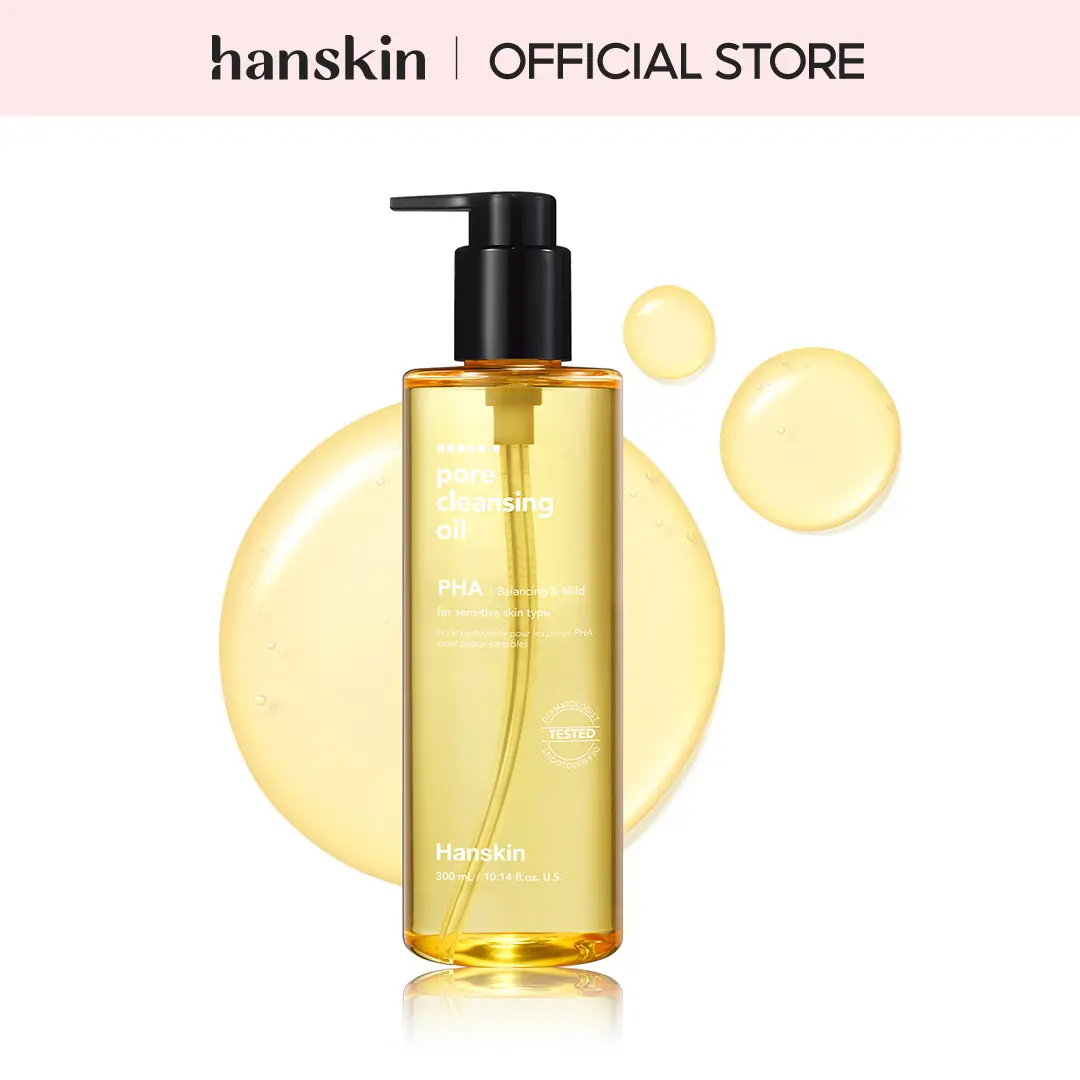 Hanskin PHA Pore Cleansing Gel - Korean Skincare Face Cleanser, Gentle Exfoliator for Blackheads & Waterproof Makeup Remover for Dry, Sensitive Skin, 300ml, Exfoliate, Water Proof, Soft Skin, Clogged Pores Solution, All Skin Types