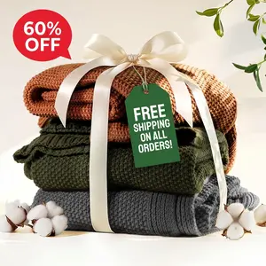 Blunique Lightweight Breathable 100% Cotton Knit Blanket - Textured Summer Throw for Cozy Sofa, Couch and Bed of Natural Cotton Fiber for Hot Sleepers and Warm Weather Comfort Aesthetic Home Decor Blanket